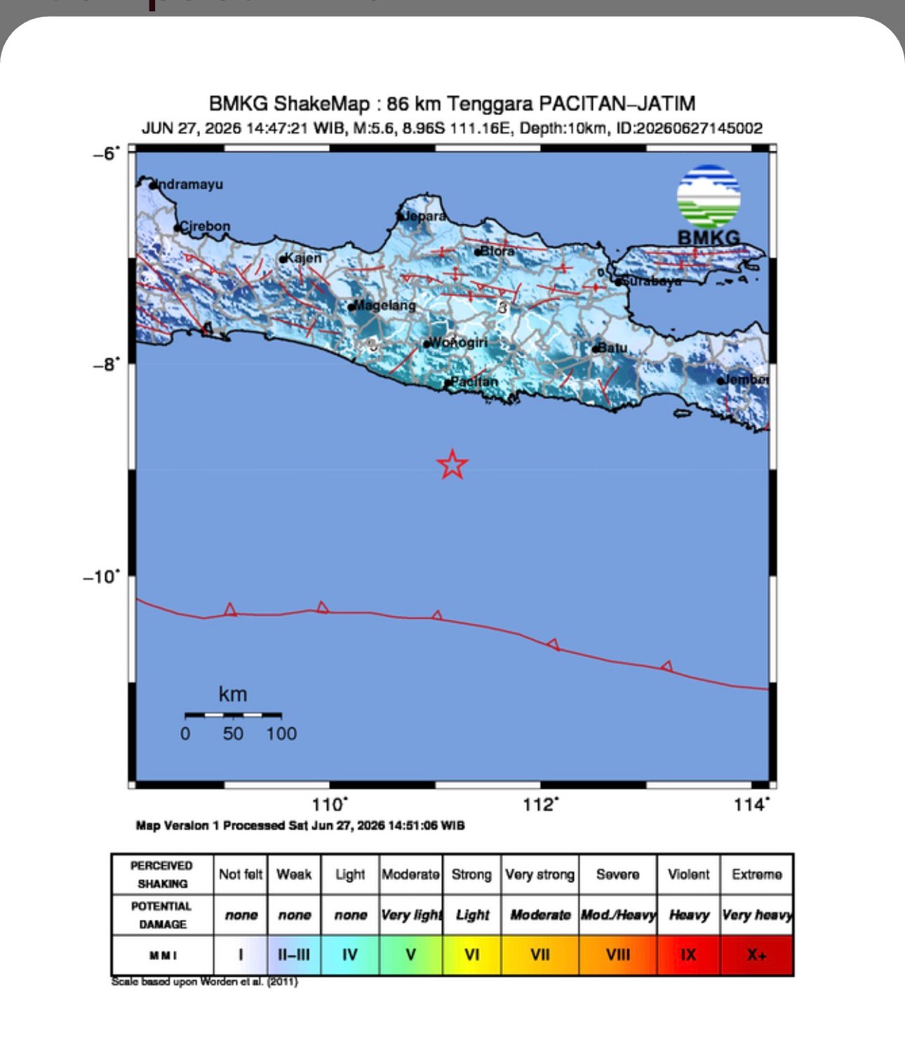 Gempa M 5,6 Guncang Pacitan, Warga Panik Berhamburan Keluar Rumah!